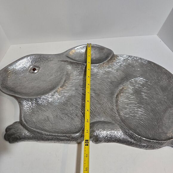 1990 ARTHUR COURT Briar Rabbit Divided 22" Bunny Tray Platter Red Carnelian Eye - Picture 10 of 10